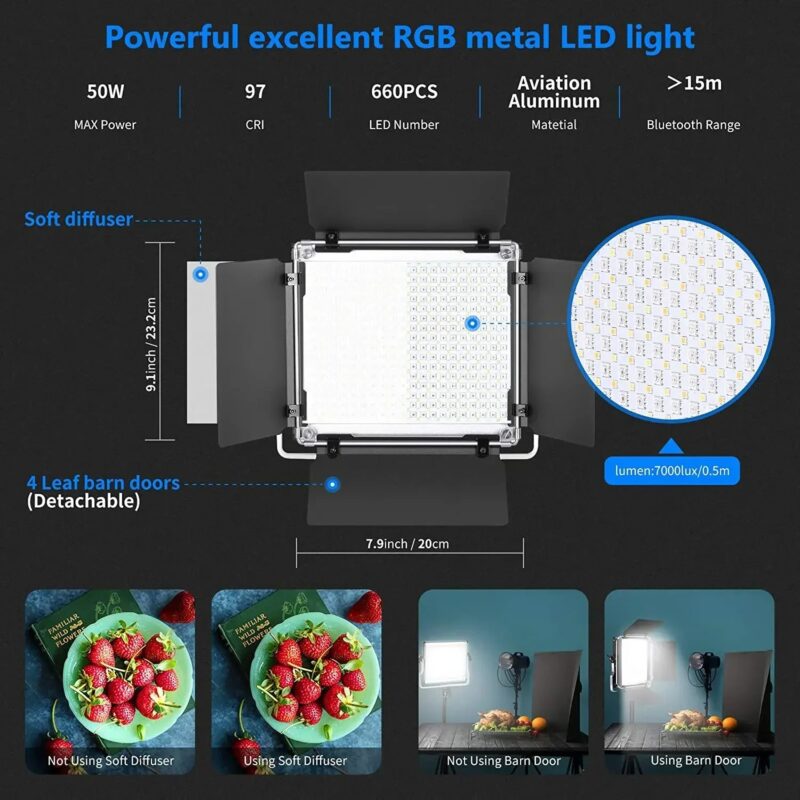 Neewer 480/530/660/960/1904/1200/1320/PL60C PRO RGB Photography Led Video Light With APP Control For Gaming - Image 3