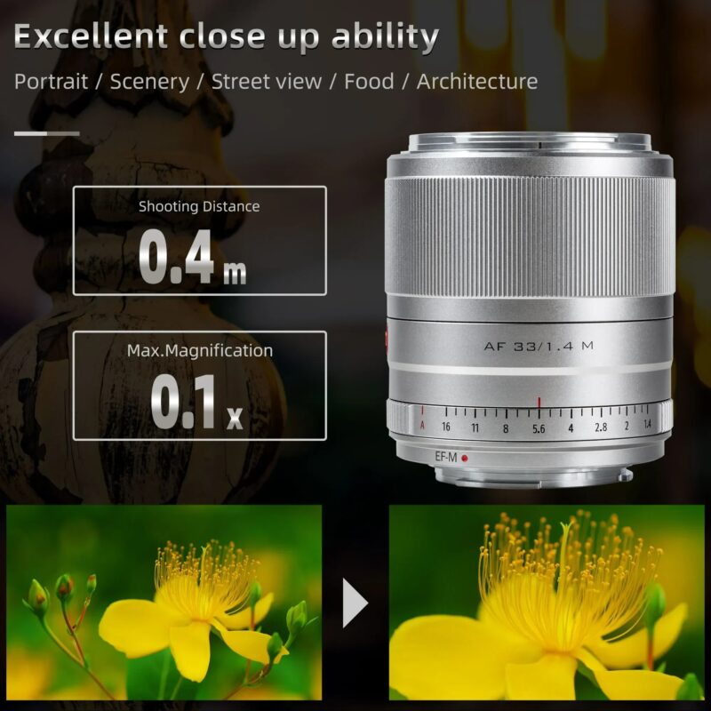 Viltrox AF 33mm F1.4 EF-M Auto Focus Portrait Large Aperture Lens APS-C For Canon EOS M Mount Camera Lens M5 M6II M200 M50 - Image 5