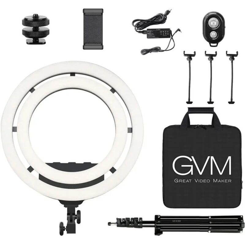 GVM 18" Selfie Ring Light 50W Double-Layer LED RGB Camera Light Ring For YouTube/Live Broadcast With Tripod Stand Lamp - Image 8