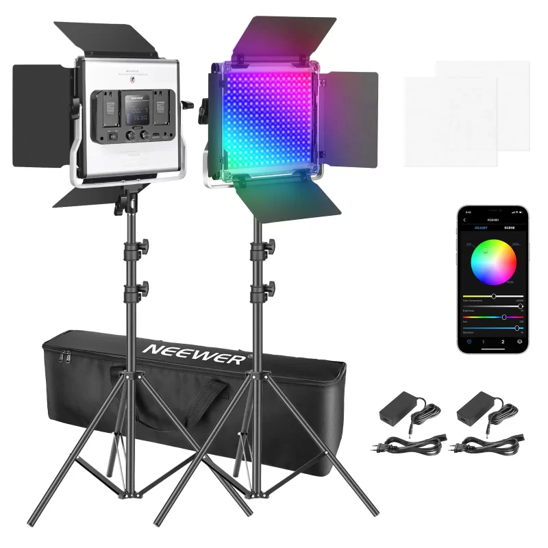 Neewer 480/530/660/960/1904/1200/1320/PL60C PRO RGB Photography Led Video Light With APP Control For Gaming