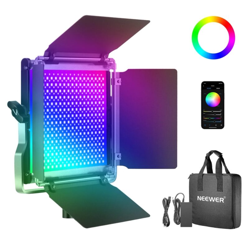 Neewer 480 RGB Led Light With APP Control, 480 SMD LEDs CRI95/0-360 Adjustable Colors With LCD Screen/U Bracket For Photography - Image 11