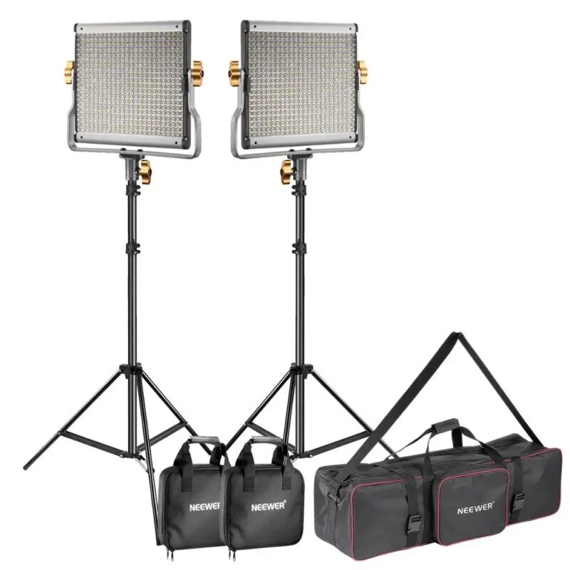 Neewer 2-Pack Dimmable Bi-color 480 LED Video Light And Stand Lighting Kit With Large Carrying Bag For Photo Studio Photography - Image 2