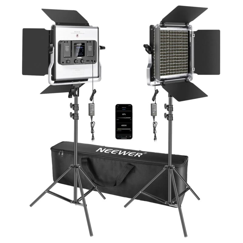 Neewer 660 LED Video Light 40W, APP Control, Photography Video Lighting Kit, Light Stands, Diffuser For Studio YouTube Shooting - Image 2