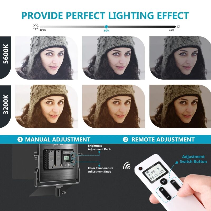 Neewer 2 Packs 660 LED Video Light Kit,Dimmable LED Panel With 2.4G Wireless Remote Light Stand For Portrait Product Photography - Image 4