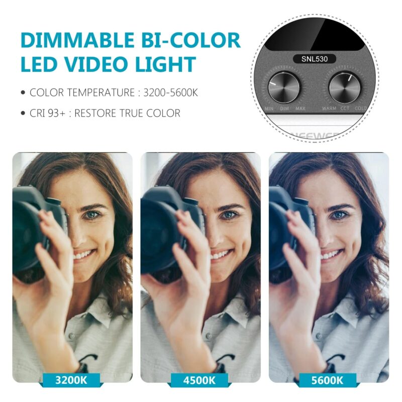 Neewer 530 LED Video Light, Dimmable Bi-Color Photography Lighting Kit With APP Intelligent Control System Professional - Image 7