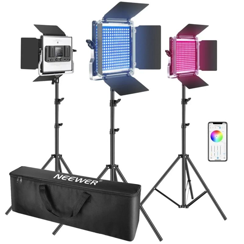 Neewer 660 RGB Led Light With APP Control, Photography Video Lighting Kit With Stands And Bag, 660 SMD LEDs CRI95 - Image 8