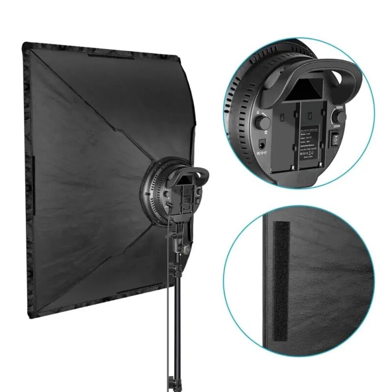 Neewer LED Softbox Lighting Kit: 20x28 Inches Softbox, 48W Dimmable 2-color Temperature LED Light Head With Battery Compartment - Image 3