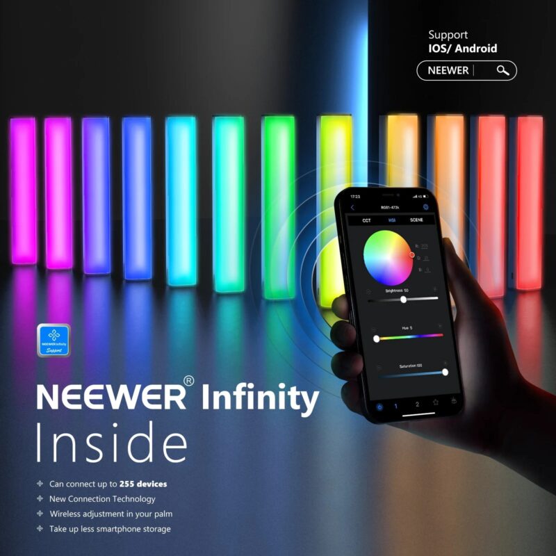 Neewer RGB1 Magnetic Handheld Light Stick With Touch Control&App Control, Dimmable 3200K~5600K LED Video Light Built-in Battery - Image 4