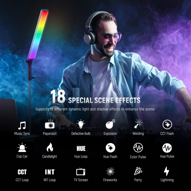 NEEWER RGB Light Wand With 2.4G/APP Control, Upgraded 360° Touchable RGBWW Hue Mixer Photography Handheld LED Video Lighting - Image 6